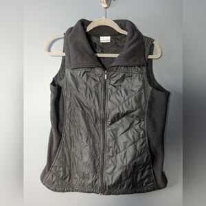 Columbia Black Quilted Vest Women's Size Large With Pockets Lightweight